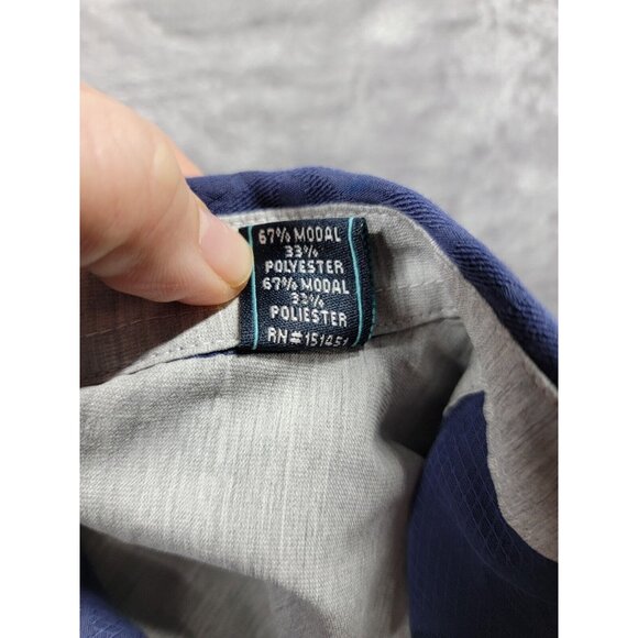 Seapointe Hawaiian Shirt Mens 2XL Blue Modal Blend Floral Short Sleeve Button Up - Picture 6 of 7